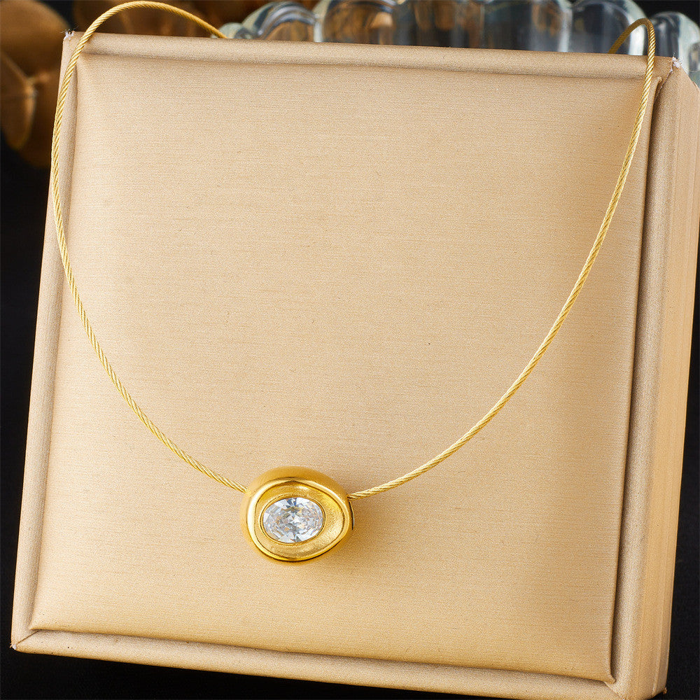 【Pendant Necklace】Solo Diamond Elegance | Women Minimalist Hypoallergenic Mirror-Polished Chain