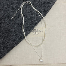 Charger l&#39;image dans la galerie, Layered Pearl &amp; Silver Ball Necklace | Hypoallergenic Minimalist Jewelry for Women | 45cm Adjustable Wedding/Casual Gift