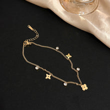 Charger l&#39;image dans la galerie, Title (119 characters): Moonlit Garden Anklet | Floral Star Charms for Baju Kurung &amp; Raya Elegance