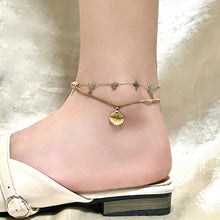 Charger l&#39;image dans la galerie, Titanium Steel Whale Tail Anklet | Natural Stone Beads &amp; Adjustable Hypoallergenic Design