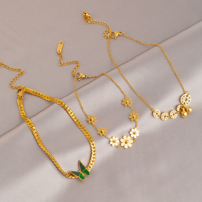 2025 New Trendy Women’s Anklet | 18K Gold Titanium Steel, Color-Fade Resistant, Elegant INS Versatile Foot Jewelry