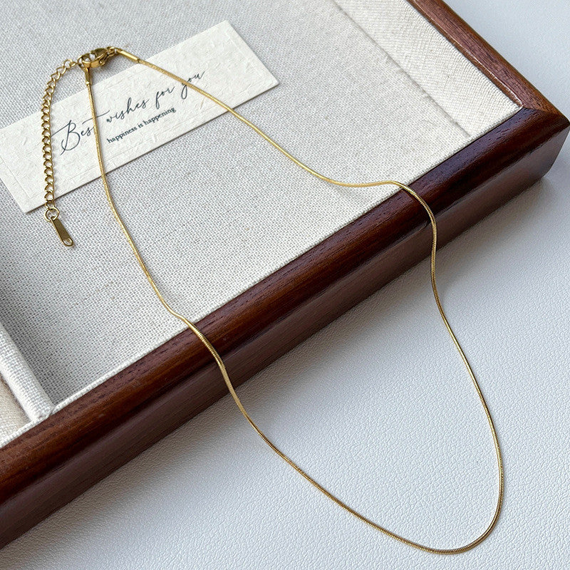 Delicate Gold Chain Necklace for Women | 18K Gold Plated Minimalist Jewelry | Hypoallergenic Adjustable 45cm