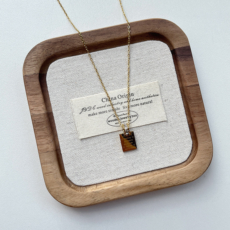 Gold Geometric Pendant Necklace Set | Minimalist Layered Chains with Letter & Shape Charms | Korean-Inspired Daily Jewelry