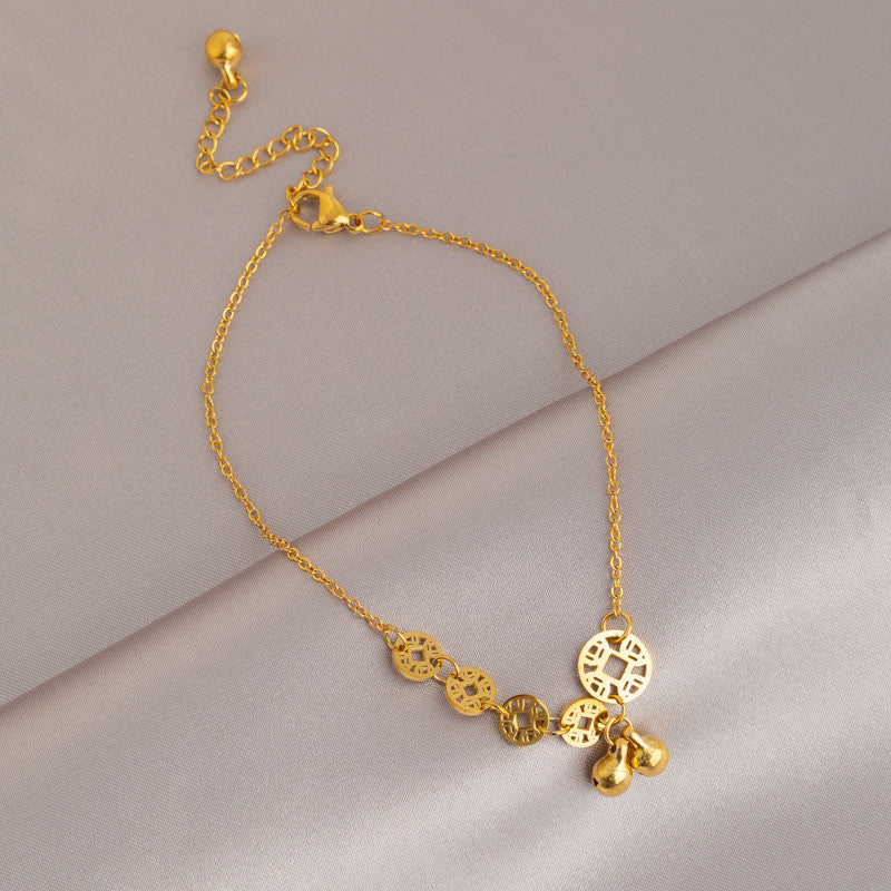 2025 New Trendy Women’s Anklet | 18K Gold Titanium Steel, Color-Fade Resistant, Elegant INS Versatile Foot Jewelry