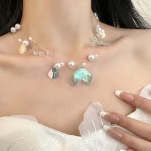Charger l&#39;image dans la galerie, Mermaid Tail Multi-Strand Necklace | Iridescent Pearl &amp; Shell Jewelry | Hypoallergenic Beach Fantasy Gift for Women