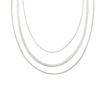 Charger l&#39;image dans la galerie, Layered Gold &amp; Silver Necklace Set | 3 Adjustable Minimalist Chains | Hypoallergenic Daily Jewelry for Women