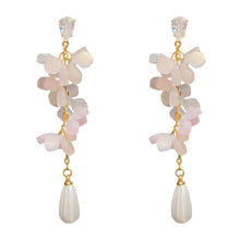 Load image into Gallery viewer, 【Earrings】Petal Cascade | Women Luxury Luminous Quartz &amp; Opal Waterdrop Silhouette