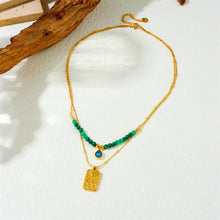 Charger l&#39;image dans la galerie, 【Pendant Necklace】Malachite &amp; Sunburst Elegance | Women Fashion Adjustable Layered Gemstone Design