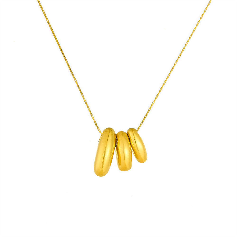 【Pendant Necklace】Geometric Modernity | Women Triple-Ingot Adjustable Lightweight Design