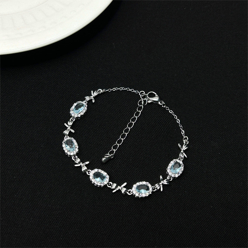 【Bracelet】Tropical Azure Elegance | Gemstone Cuff for Baju Kurung & Raya Sophistication
