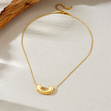 Charger l&#39;image dans la galerie, Modernist U-Pendant Necklace | Women Minimalist  Hypoallergenic Adjustable Chain for Daily Elegance