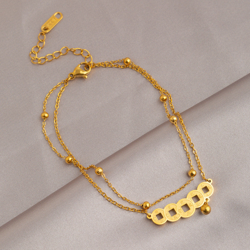 2025 New Trendy Women’s Anklet | 18K Gold Titanium Steel, Color-Fade Resistant, Elegant INS Versatile Foot Jewelry
