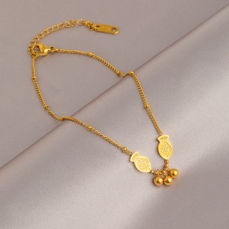2025 New Trendy Women’s Anklet | 18K Gold Titanium Steel, Color-Fade Resistant, Elegant INS Versatile Foot Jewelry