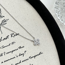 Charger l&#39;image dans la galerie, Titanium Steel Four-Leaf Clover Necklace | Hypoallergenic Diamond-Accent Jewelry | Lucky Charm Gift for Women