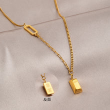 Charger l&#39;image dans la galerie, Titanium Steel Paperclip Necklace | Hypoallergenic Adjustable Chains with Charms | Edgy Daily Jewelry for Women