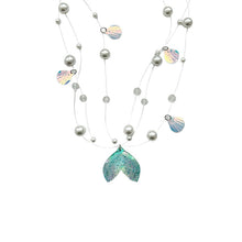 Charger l&#39;image dans la galerie, Mermaid Tail Multi-Strand Necklace | Iridescent Pearl &amp; Shell Jewelry | Hypoallergenic Beach Fantasy Gift for Women