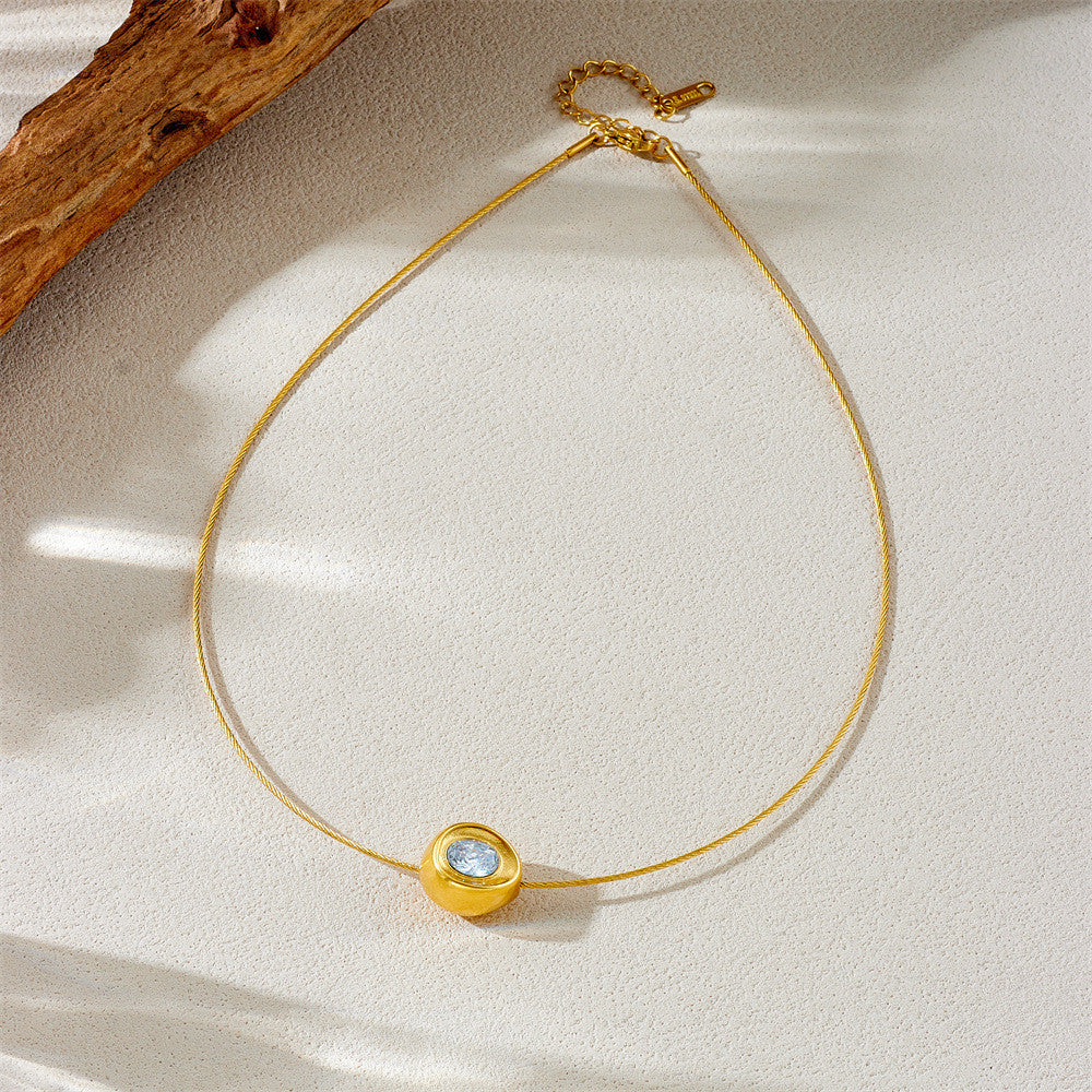 【Pendant Necklace】Solo Diamond Elegance | Women Minimalist Hypoallergenic Mirror-Polished Chain