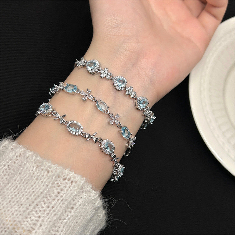 【Bracelet】Tropical Azure Elegance | Gemstone Cuff for Baju Kurung & Raya Sophistication