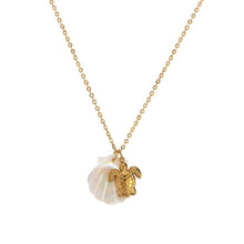 Charger l&#39;image dans la galerie, Oceanic Charm Necklaces | Titanium Steel Shell &amp; Starfish Motifs for Tropical Elegance