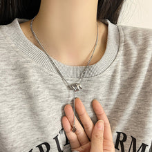 Charger l&#39;image dans la galerie, Silver &#39;M&#39; Initial &amp; Smiley Face Necklace | Hypoallergenic Personalized Jewelry for Girls | Adjustable 50cm Daily Gift