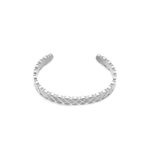 Charger l&#39;image dans la galerie, Geometric Waveform Bangle | Women French Style Titanium Steel Bracelet for Contemporary Minimalism