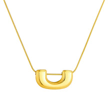 Charger l&#39;image dans la galerie, Modernist U-Pendant Necklace | Women Minimalist  Hypoallergenic Adjustable Chain for Daily Elegance