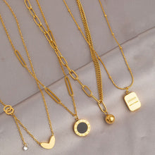 Charger l&#39;image dans la galerie, Titanium Steel Paperclip Necklace | Hypoallergenic Adjustable Chains with Charms | Edgy Daily Jewelry for Women
