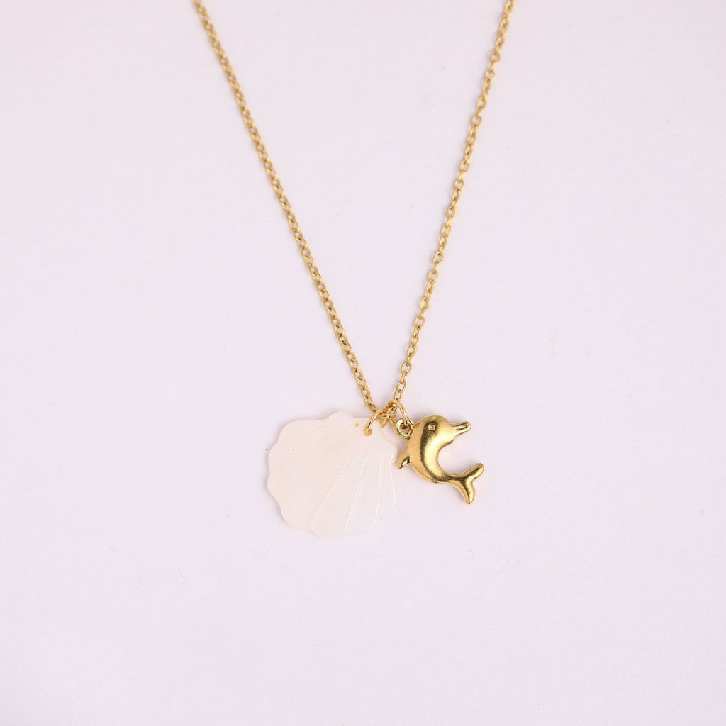 Oceanic Charm Necklaces | Titanium Steel Shell & Starfish Motifs for Tropical Elegance