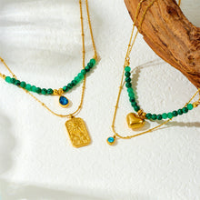Charger l&#39;image dans la galerie, 【Pendant Necklace】Malachite &amp; Sunburst Elegance | Women Fashion Adjustable Layered Gemstone Design