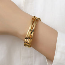 Charger l&#39;image dans la galerie, 【Bangle Bracelet】Celestial Geometry | Dual-Tone Titanium Steel with Precision Dimensioning