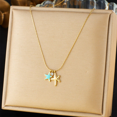 【Pendant Necklace】Oceanic Charm | Women Cute Adjustable Lightweight Design with Starfish Motif