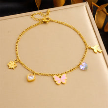Charger l&#39;image dans la galerie, 【Anklet】Multi-Charms Elegance | Women Adjustable Beach-Ready Design with Pearl &amp; Butterfly Accents