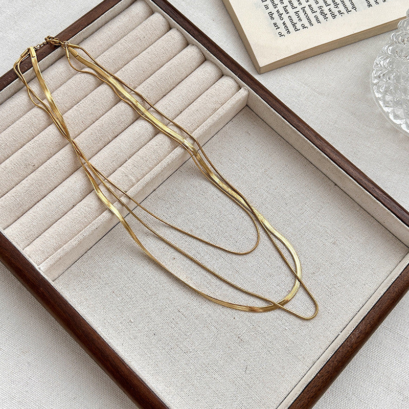 Layered Gold & Silver Necklace Set | 3 Adjustable Minimalist Chains | Hypoallergenic Daily Jewelry for Women