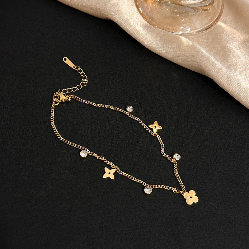 Title (119 characters): Moonlit Garden Anklet | Floral Star Charms for Baju Kurung & Raya Elegance