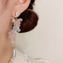 Load image into Gallery viewer, 【Earrings】Petal Cascade | Women Luxury Luminous Quartz &amp; Opal Waterdrop Silhouette