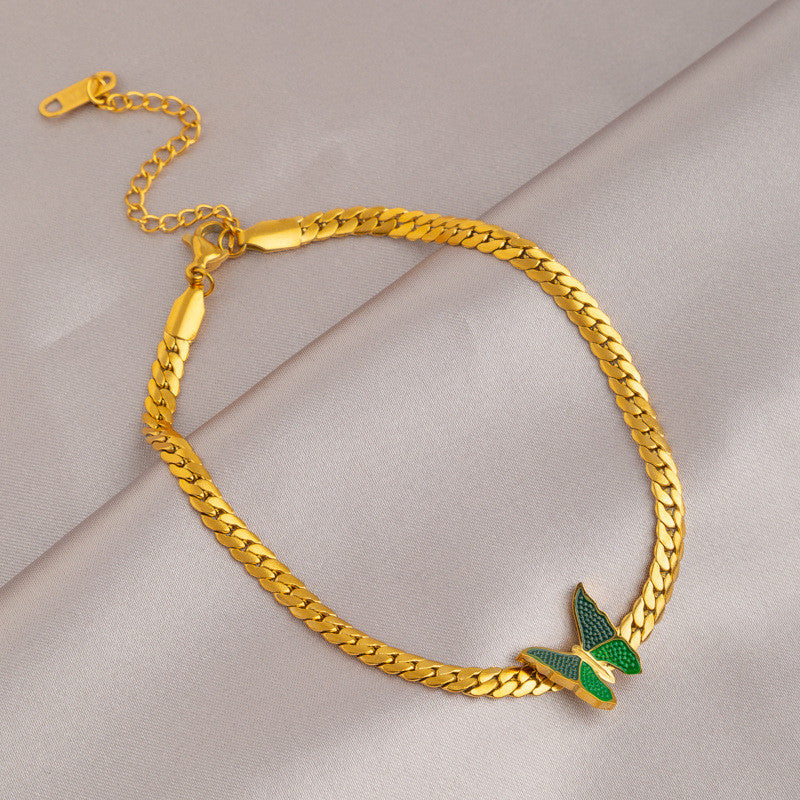 2025 New Trendy Women’s Anklet | 18K Gold Titanium Steel, Color-Fade Resistant, Elegant INS Versatile Foot Jewelry