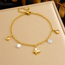 Charger l&#39;image dans la galerie, 【Anklet】Multi-Charms Elegance | Women Adjustable Beach-Ready Design with Pearl &amp; Butterfly Accents