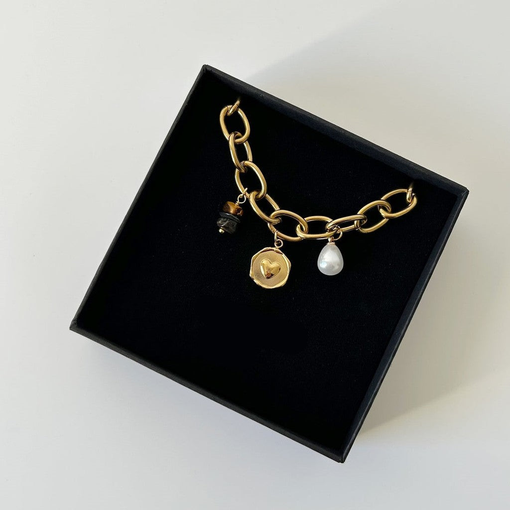 Summer Beach Style Marine Festive Charms | Titanium Steel Multi-Pendant Necklace for Baju Kurung & Raya