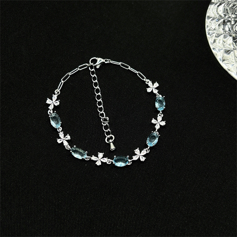 【Bracelet】Tropical Azure Elegance | Gemstone Cuff for Baju Kurung & Raya Sophistication