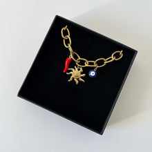Charger l&#39;image dans la galerie, Summer Beach Style Marine Festive Charms | Titanium Steel Multi-Pendant Necklace for Baju Kurung &amp; Raya