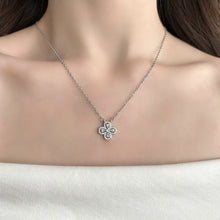 Charger l&#39;image dans la galerie, Titanium Steel Four-Leaf Clover Necklace | Hypoallergenic Diamond-Accent Jewelry | Lucky Charm Gift for Women