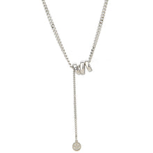 Charger l&#39;image dans la galerie, Silver &#39;M&#39; Initial &amp; Smiley Face Necklace | Hypoallergenic Personalized Jewelry for Girls | Adjustable 50cm Daily Gift