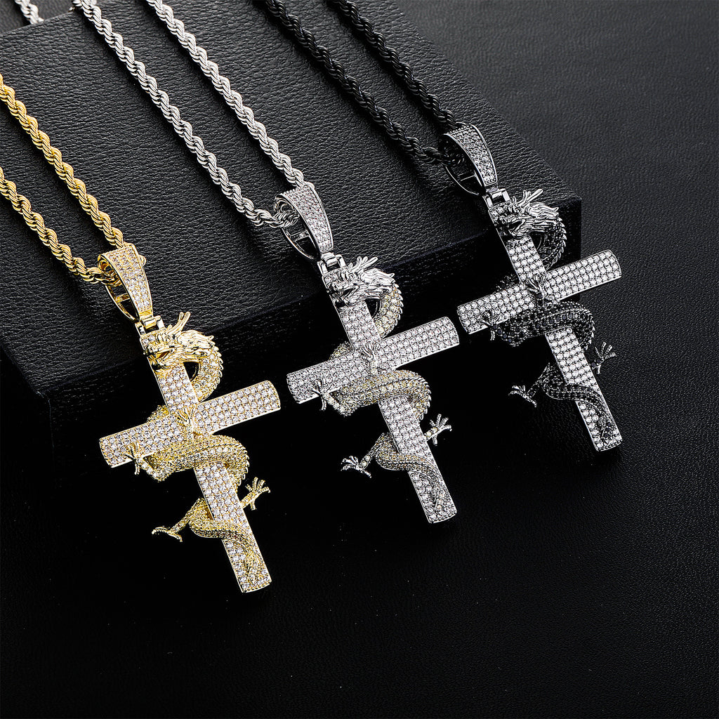 YOSZO Chinese Dragon Cross Pendant