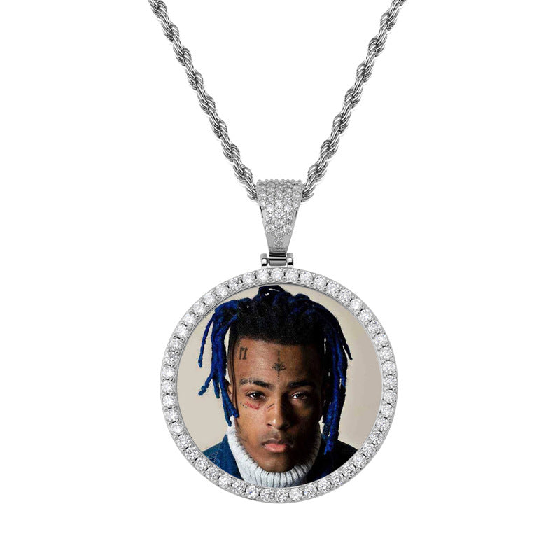 YOSZO Hip Hop Jewelry Custom Tennis Necklace with Picture Personalized Photo Necklaces for Women Men Round Pendant Necklace