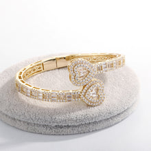 Cargar imagen en el visor de la galería, YOSZO Fashion bracelet love ladder square diamond double heart clasp bracelet