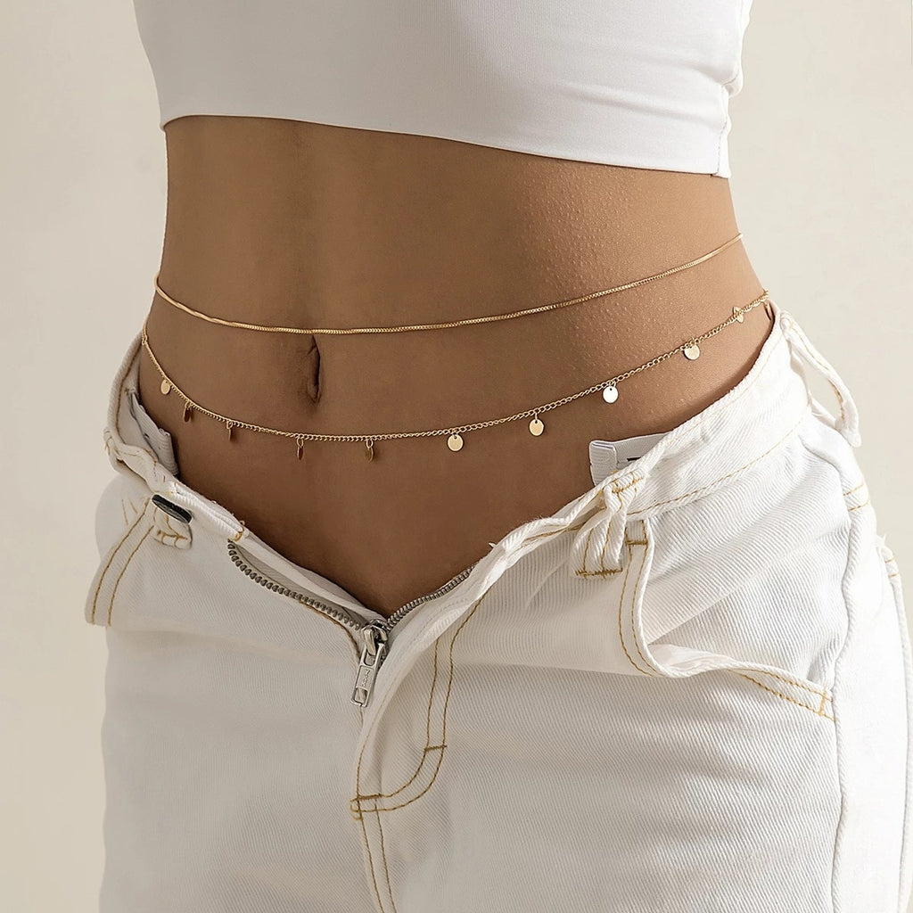 Sexy Double Thin Chain Women's Waist Chain Charming Butterfly